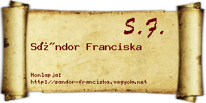 Sándor Franciska névjegykártya