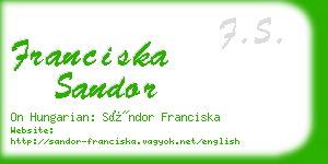 franciska sandor business card